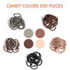 Picture of 200PCS Elastic Hair Ties, No Crease Hair Small Ponytail Holders for Kids Girls Baby Toddler, Brown Color