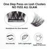 Picture of Self Adhesive Eyelashes Kit 72pcs Lash Clusters D Curl 10-16MM Press On Lashes Self Stick Cluster Lashes No Glue Needed False Eyelashes DIY Lash Extension Kit No Damage Lashes Easy to Apply-DM01