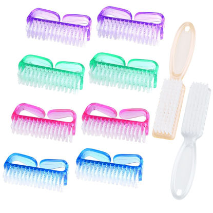 Picture of Handle Grip Nail Brush, Nail Cleaning Brushes Pedicure Scrubbing tool, Toes Fingernail Brush Scrub Cleaner kit for Men and Women 10 Pack (Multicolor)