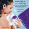 Picture of Adeton African Net Cloth, Long Net Sponge, Exfoliating Body Scrubber, Body Exfoliator, 17 Colors, Sapo, Shower Bath Accessories, Back Foot Scalp Scrub, Flat Dead Skin Remover, Body Wash (Purple)