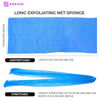 Picture of Adeton African Net Sponge, Exfoliating Body Scrubber, Body Exfoliator, Long Net Sponge, 17 Colors, Sapo, Shower Bath Accessories, Back Foot Scalp Scrub, Flat Dead Skin Remover Body Wash (Sky Blue)