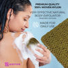 Picture of Adeton African Net Sponge, Authentic, Black Owned, Exfoliating Body Scrubber, Long Net Sponge, Body Exfoliator, Sapo, Shower Bath Accessories, Back Foot Scalp Scrub, Flat Dead Skin Remover (Dijon)