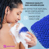 Picture of Adeton African Exfoliating Net Sponges, Authentic, Real, Body Scrubber, Long Wash Cloth, Body Exfoliator, 17 Colors, Sapo, Shower Accessories, Back Foot Scalp Scrub, Flat Dead Skin Remover (Navy Blue)