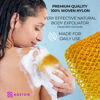 Picture of Adeton Sapo African Net Sponge, Authentic, Real, Exfoliating Bath Wash Cloth, Body Exfoliator, Long Sponge, Real, Shower Bath Accessories, Back Foot Scalp Scrub, Flat Dead Skin Remover (Golden Yellow)