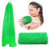 Picture of Adeton Sapo African Net Sponge, Exfoliating Body Scrubber, Body Exfoliator, Long Net Sponge, 17 Colors, Shower Bath Accessories, Back Foot Scalp Scrub, Flat Dead Skin Remover Body Wash (Green)