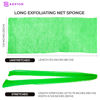 Picture of Adeton Sapo African Net Sponge, Exfoliating Body Scrubber, Body Exfoliator, Long Net Sponge, 17 Colors, Shower Bath Accessories, Back Foot Scalp Scrub, Flat Dead Skin Remover Body Wash (Green)