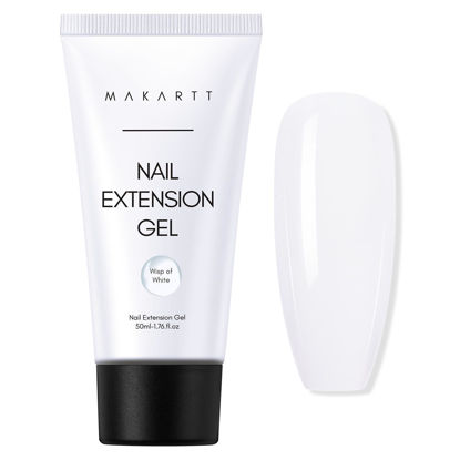 Picture of Makartt Poly Nail Gel - Milky White 50ML Gel Builder for Natural-Looking Nail Strengthener 3D Diy Hard Gel Manicures Nail Art At Home-Wips of White