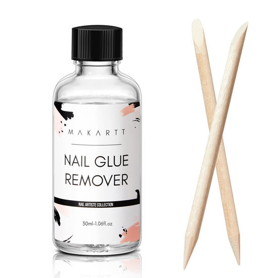 Picture of Makartt Nail Glue Remover for Press on Nails - 30ML Press On Nail Remover Easy Removal Debonder for Glue on Nail Tips,Non-Acetone Nail Polish Remover