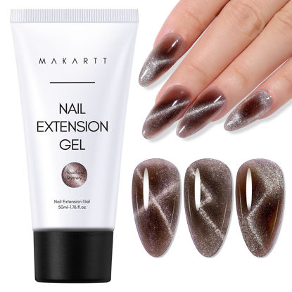 Picture of Makartt Cat Eye Poly Nail Gel 50ML Gel Builder for Magnetic Effect Nail Extension Strengthener 3D Diy Hard Gel Manicure Nail Art Home-Woodland Mystery