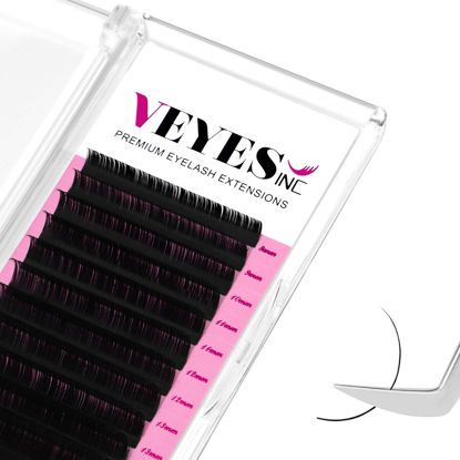 Picture of VEYES INC Classic Volume Lash Extensions 0.03-0.20 J/B/L/C/CC/D/DD Curl 5-25mm Mixed & Single Length Tray, Premium Silk Eyelashes, Professional Supplies for Lash Techs(Matte Black 0.15 C 8-16mm)