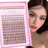 Picture of Focipeysa Cluster Eyelash Extensions Brown Lash Clusters with Bottom Lash C Curl Brown Lash Extensions 5-16MM Individual Lashes Extension Brown Cluster Lashes DIY Lash Extension for Beginners