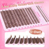 Picture of Focipeysa Cluster Eyelash Extensions Brown Lash Clusters with Bottom Lash C Curl Brown Lash Extensions 5-16MM Individual Lashes Extension Brown Cluster Lashes DIY Lash Extension for Beginners