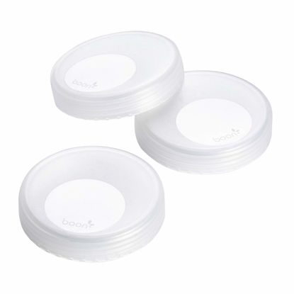 Picture of Boon Nursh Breast Milk Storage Lids - Made for Boon Nursh Bottles - Lids for Formula Travel Container - Breastfeeding Essentials and Baby Feeding Supplies - 3 Count