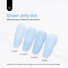 Picture of Beetles Blue Jelly Gel Nail Polish, 1Pcs 15ml Blueberry Milk Nails Sheer Neutral Translucent Hazy Blue Gel Polish Soak Off Summer Nail Art Manicure Salon Home DIY Nail Uv Lamp 0.51 fl.Oz