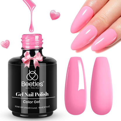 Picture of Beetles Pink Gel Nail Polish 1 Pcs 15ml Light Pink Nail Polish Soak Off U V LED Nail Lamp Nail Art Manicure Salon DIY Home Gifts for Women Girls