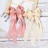 Picture of Aileam Hair Clip 2PCS Beige Pink Hair Bow Ribbon with Metal Clip for Women Girls Toddlers Teens Kids