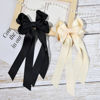 Picture of 2PCS Hair Accessories: Black Beige Ribbon Slides with Metal Clips for Women, Girls, Toddlers, and Teens