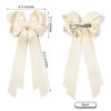 Picture of Aileam Hair Clip, 2PCS Hair Bows for Women Hair Clip Beige Silky Satin Ribbon Accessories with Metal Clips for Women Girls Toddlers Teens Kids