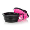 Picture of Dog Bowl Pet Collapsible Bowls, 2 Pack Collapsible Dog Water Bowls for Cats Dogs, Portable Pet Feeding Watering Dish for Walking Parking Traveling with 2 Carabiners (Small, Black & Pink)