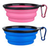 Picture of Dog Bowl Pet Collapsible Bowls, 2 Pack Collapsible Dog Water Bowls for Cats Dogs, Portable Pet Feeding Watering Dish for Walking Parking Traveling with 2 Carabiners (Small, Bule+Pink)