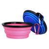 Picture of Dog Bowl Pet Collapsible Bowls, 2 Pack Collapsible Dog Water Bowls for Cats Dogs, Portable Pet Feeding Watering Dish for Walking Parking Traveling with 2 Carabiners (Small, Bule+Pink)