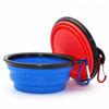 Picture of Dog Bowl Pet Collapsible Bowls, 2 Pack Collapsible Dog Water Bowls for Cats Dogs, Portable Pet Feeding Watering Dish for Walking Parking Traveling with 2 Carabiners (Small, Blue+Red)