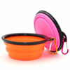 Picture of SLSON Collapsible Dog Bowls, 2 Pack, Portable Pet Feeding Watering Dish for Traveling with Carabiners (Small, Orange+Pink)