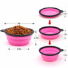 Picture of SLSON Collapsible Dog Bowls, 2 Pack, Portable Pet Feeding Watering Dish for Traveling with Carabiners (Small, Orange+Pink)