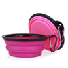 Picture of Dog Bowl Pet Collapsible Bowls, 2 Pack Collapsible Dog Water Bowls for Cats Dogs, Portable Pet Feeding Watering Dish for Walking Parking Traveling with 2 Carabiners (Small, Pink+Purple)