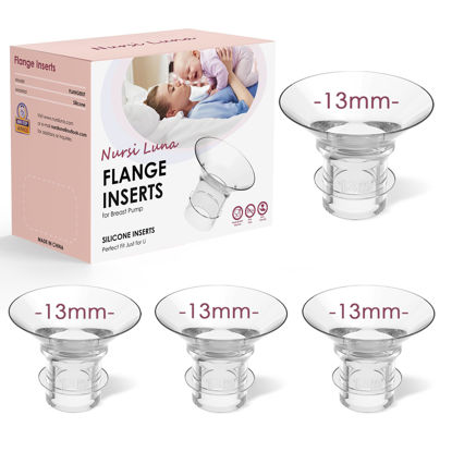 Picture of Nursi Luna Flange Inserts 4PCS 13mm for 24mm Flange/Shield of Most Pumps, Flange Sizing Kit Silicone Flange Insert for Breast Pump Replacement Accessories, Breastfeeding Essentials Kit for New Moms