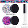 Picture of 7g Silver+7g Purplish Red Holographic Chunky Cosmetic Glitter Body Hair Face Eye Nail for Festival Carnival Party Beauty Rave Accessories Different Sizes&Shapes ✮14g + Quick Dry Primer Glue Gel(5ml)