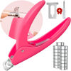 Picture of Pink Adjustable Nail Clippers with Magnets Sizers for Acrylic Nails, Artificial Fake Nail False Nail Tip Cutter Trimmer Manicure Pedicure Sharp Blade Clip Tool for Salon Home Art Beauty