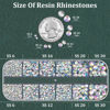 Picture of Resin Rhinestones for Crafting with B7000 Jewelry Glue, 1 Box AB Flatback Crystals with 3Pcs 10ml Glue for Bedazzling Crafts DIY Nail Art Makeup，Non Hotfix Gems for Clothing Shoes