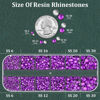 Picture of Resin Rhinestones for Crafting with B7000 Jewelry Glue, 1 Box Dark Violet Flatback Crystals with 3Pcs 10ml Glue for Bedazzling Crafts DIY Nail Art Makeup，Non Hotfix Gems for Clothing Shoes