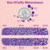 Picture of Resin Jelly Rhinestones for Crafting with B7000 Jewelry Glue, 1 Box Dark Purple AB Flatback Crystal with 3Pcs 10ml Glue, Bedazzling Non Hotfix Gems for DIY Tumblers Clothing Shoes Manicure