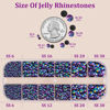 Picture of Resin Jelly Rhinestones for Crafting with B7000 Jewelry Glue, 1 Box Purplish Black AB Flatback Crystal with 3Pcs 10ml Glue, Bedazzling Non Hotfix Gems for DIY Tumblers Clothing Shoes Manicure