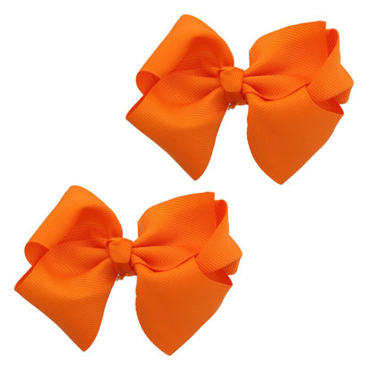 Picture of 3 Inch Grosgrain Bow for Little Girls- Set of 2 (Orange)