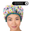 Picture of Reusable Shower Cap & Bath Cap & Lined, Oversized Waterproof Shower Caps Large Designed for all Hair Lengths with PEVA Lining & Elastic Band Stretch Hem Hair Hat - Fashionista Living Color