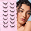 Picture of JIMIRE Manga Lashes Faux Mink Lashes Cat Eye Natural Look Anime Lashes Wispy 3D 15MM Japanese Style Cosplay Eyelashes Pack