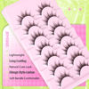 Picture of JIMIRE Manga Lashes Faux Mink Lashes Cat Eye Natural Look Anime Lashes Wispy 3D 15MM Japanese Style Cosplay Eyelashes Pack