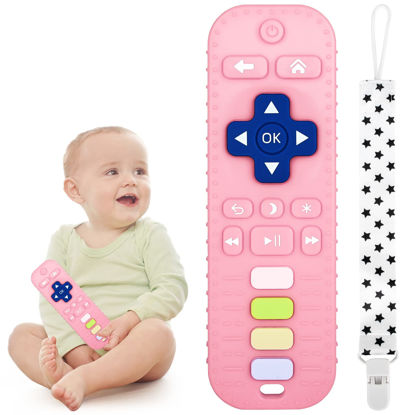 Picture of Chuya Silicone Remote Teethers Baby Teething Toys, TV Remote Teether for 0-6-12-18 Months Babies Infant Toddlers Baby Teething Relief Chew Toys BPA Free