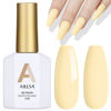 Picture of AILLSA Pastel Light Yellow Gel Nail Polish Macaron Bright Spring Summer Gel Polish Cotton Candy Gel Soak Off U V for French Nail Manicure Salon DIY Holiday Gifts 0.5 Fl Oz GB83