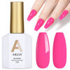 Picture of AILLSA Hot Pink Gel Nail Polish Neon Pink Gel Polish Pastel Bright Pink Gel Nail Polish Macaron Spring Summer Colors Soak Off U V Gel for French Nail Manicure Salon DIY & Holiday Gifts 0.5 Fl Oz GB79