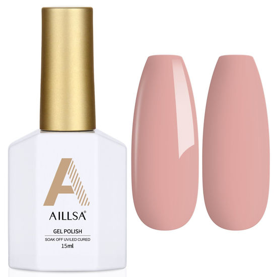 Picture of AILLSA Gel Nail Polish Brown Caramel Gel Polish Mocha Neutral Nude Gel Polish Fall Winter Skin Tone Natural Color Nails Soak Off U V Gel for Nail Salon at Home Holiday Gift for Women 0.51 Fl Oz /GC01