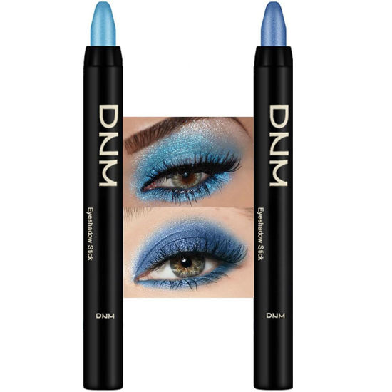 Picture of evpct 2Pcs Cream Eyeshadow Sticks Set for Eyes Dazzling Blue & Royal Blue Shimmer Eye Crayon Shadow Brightener Stick Pencil Pen Bulk sombras en crema para ojos 11+13