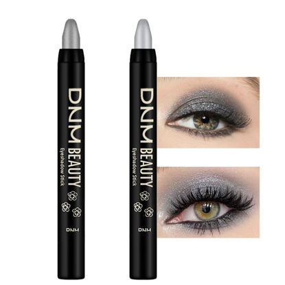 Picture of evpct 2Pcs Cream Eyeshadow Sticks Set for Eyes Dazzling Grey & Silver Shimmer Eye Crayon Shadow Brightener Stick Pencil Pen Bulk sombras en crema para ojos 02+16