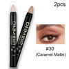 Picture of evpct 2Pcs Cream Eye Shadow Brightener Sticks Set for Eyes, Caramel Matte Pencil Eye shadow Applicator Stick Pen Palette Makeup Waterproof sombras en crema para ojos 30+30