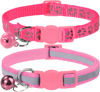 Picture of Taglory Reflective Cat Collar Breakaway with Bells, 2 Pack Girl Boy Pet Cat Collar Adjustable 7.5-12.5 Inch, Pink