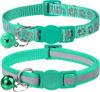 Picture of Taglory Kitten Collar Breakaway with Bell, 2 Pack Girl Boy Pet Kitten Collar Adjustable 6-8 Inch for 2-6 Months Cat, Turquoise