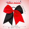 Picture of 2 Packs Jumbo Cheerleading Bow 8 Inch Cheer Hair Bows Large Cheerleading Hair Bows with Ponytail Holder for Teen Girls Softball Cheerleader Outfit Uniform (Red and Black)